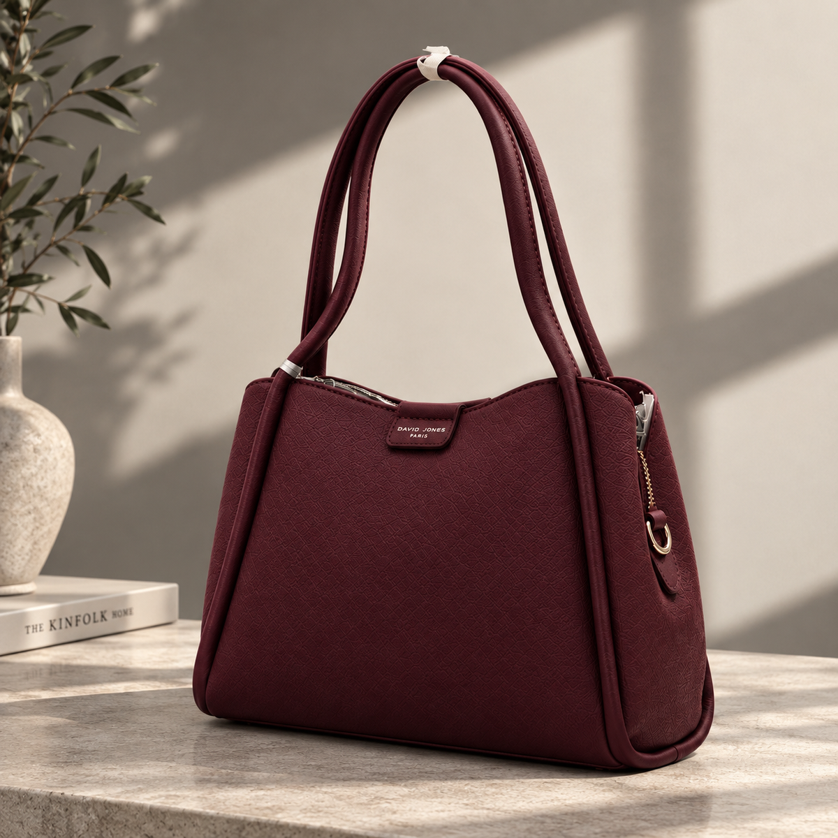 David Jones Paris Burgundy Handbag