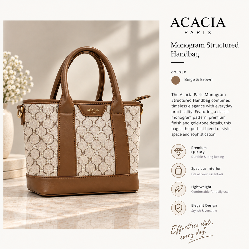 Acacia Paris Monogram Structured Handbag
