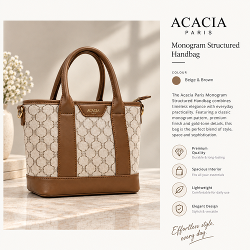 Acacia Paris Monogram Structured Handbag